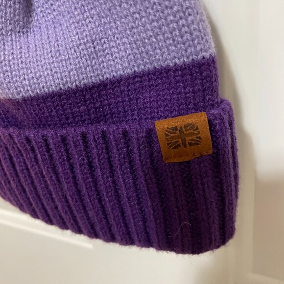 Britt's Knits - Kid's Block Party Pom Hat - Purple - Picture 4 of 7